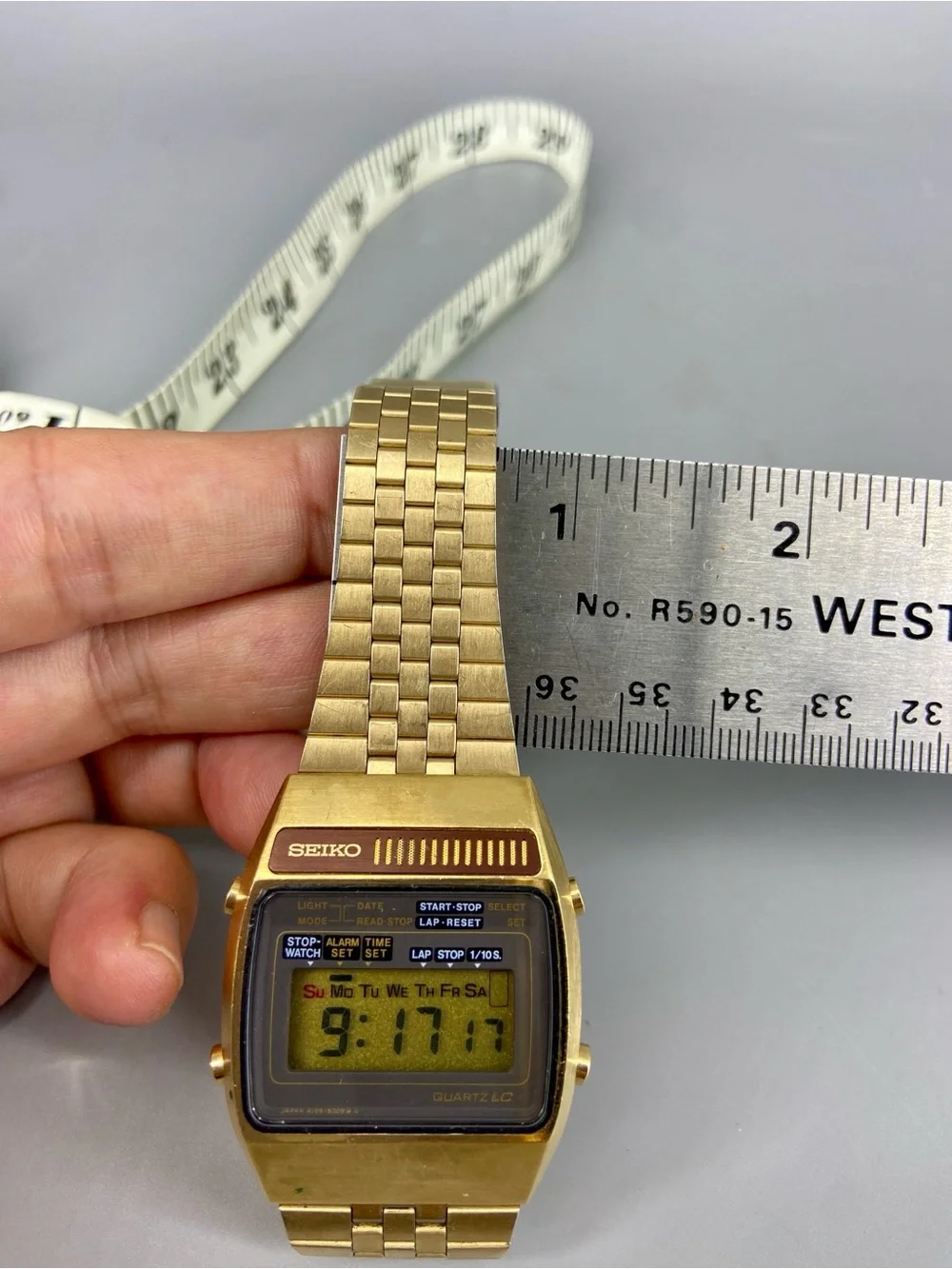Seiko Vintage Digital Chronograph Watch Gold 1970’s Japan A159-5009G